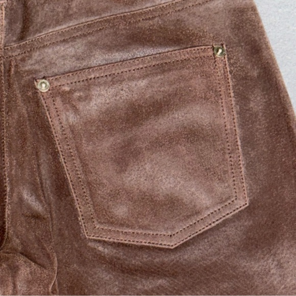 Leather Genuine Vintage Route 66 Button Fly Bootcut Pants Size 6 Biker Moto - Picture 10 of 16